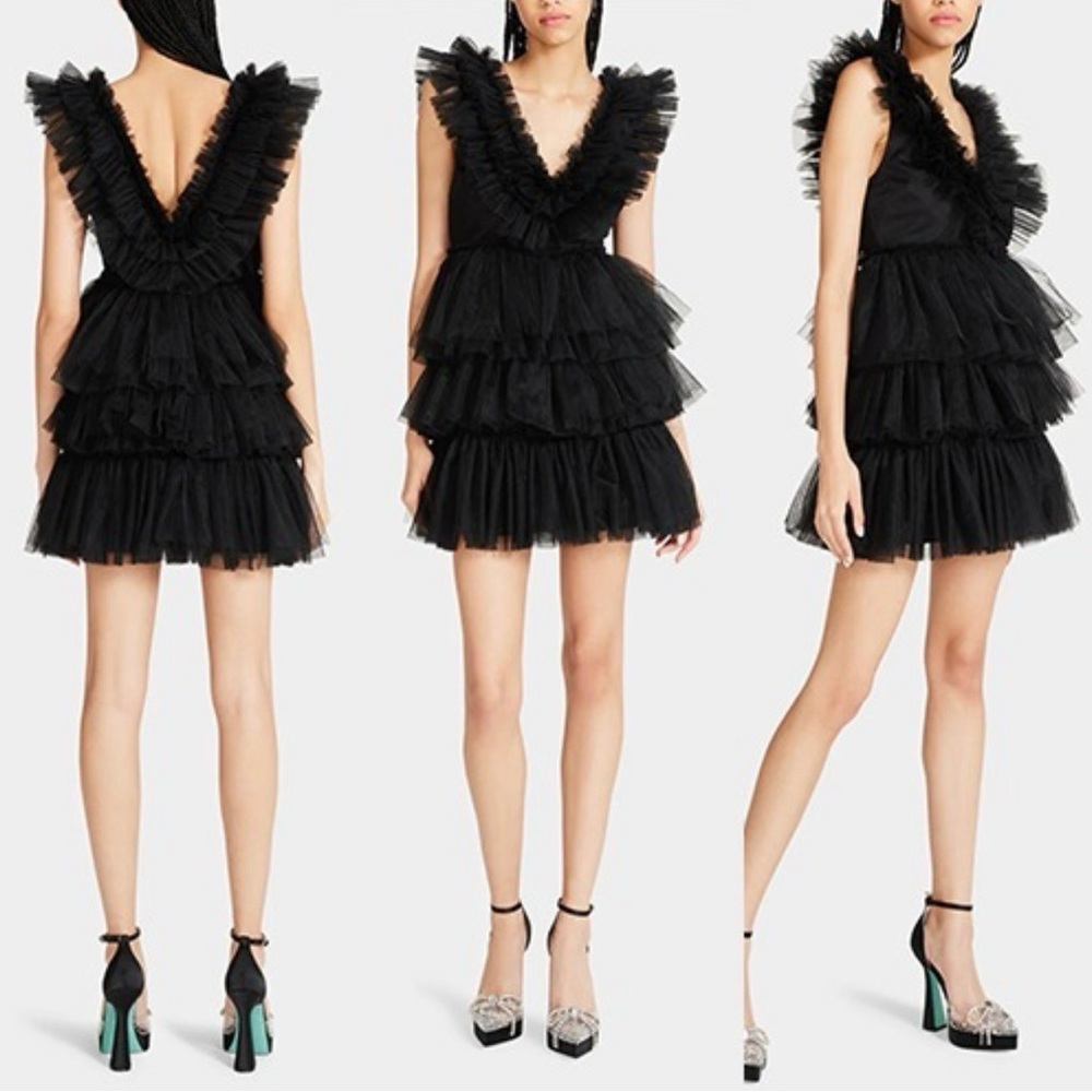 Elegant Black Ruffled Dress